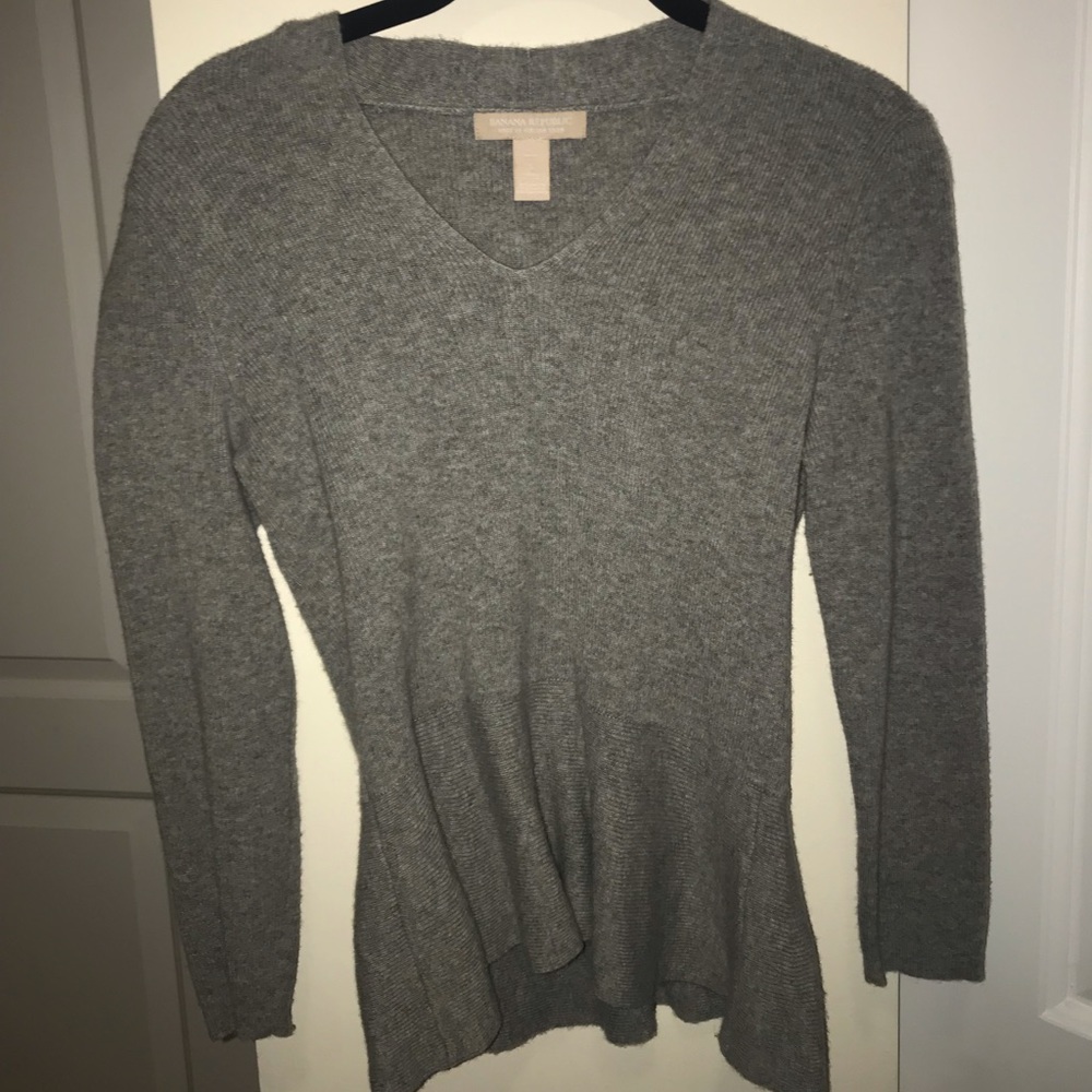Banana Republic Gray Peplum Sweater
